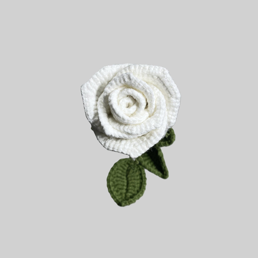 White Goblet Rose with green leaves – unique eco-friendly flower