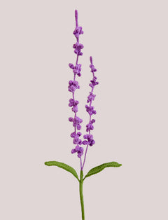 Handmade lavender crochet flower in purple, eco-friendly and ideal for sustainable floral gifting
