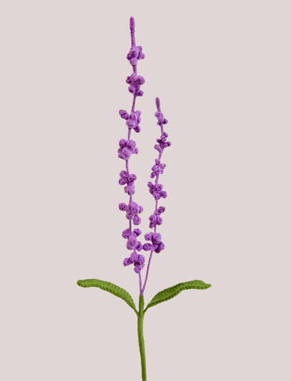Handmade lavender crochet flower in purple, eco-friendly and ideal for sustainable floral gifting
